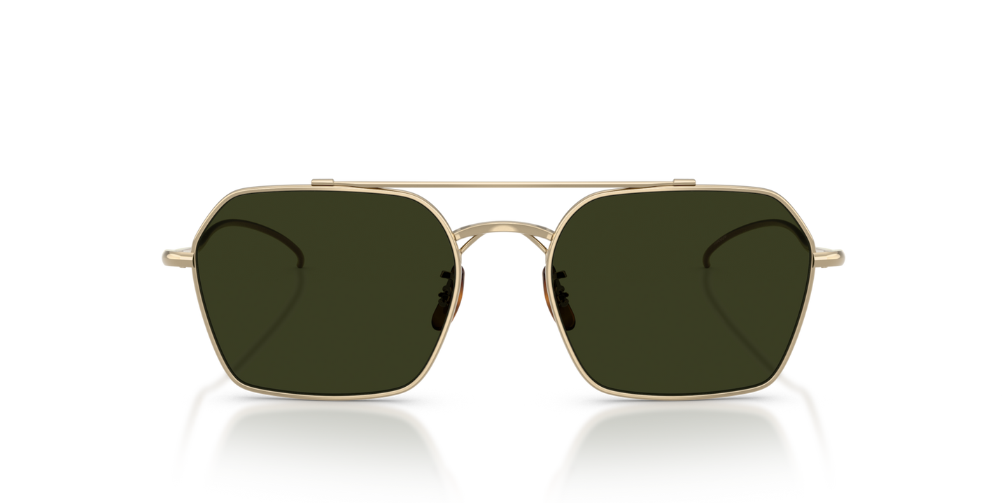 Oliver Peoples TK-15 avec une monture Or et des verres Vert - Image Matériau