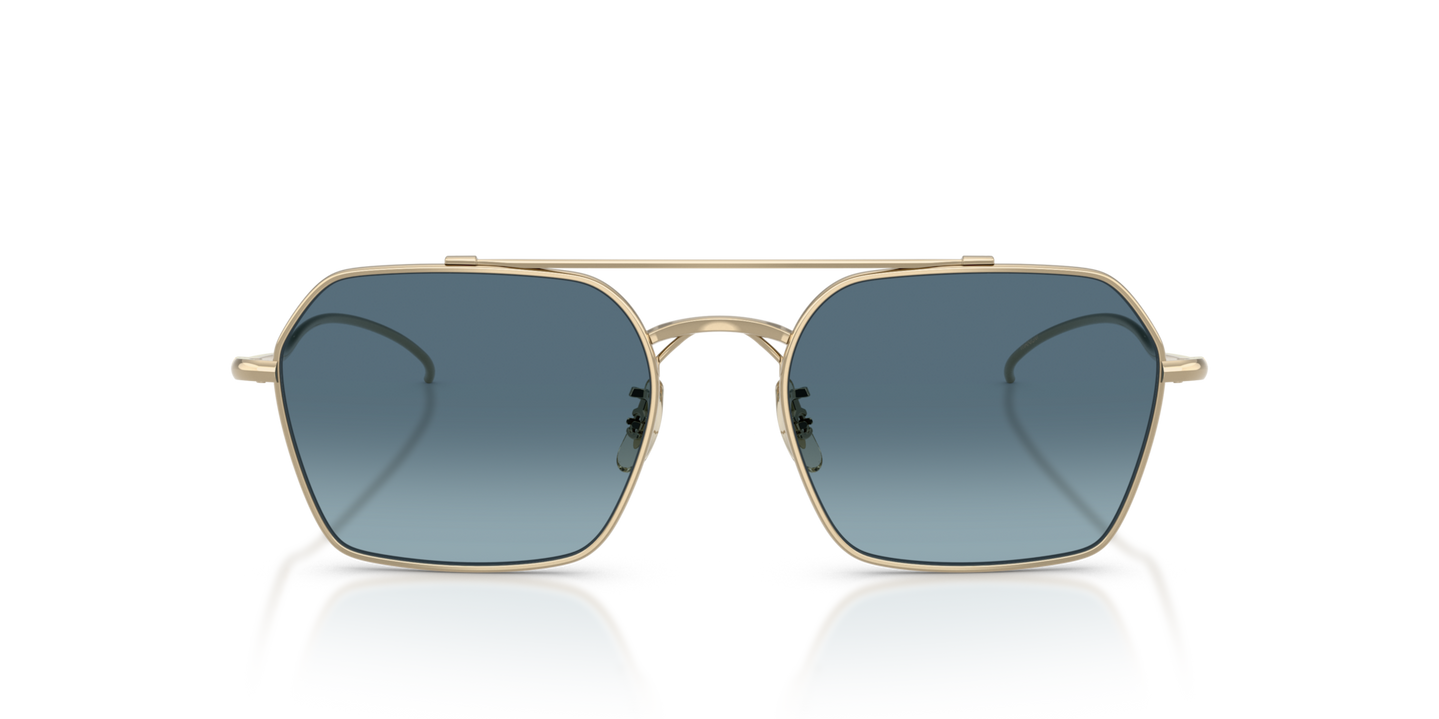Oliver Peoples TK-15 with Gold frame and Blue lenses - Image Material