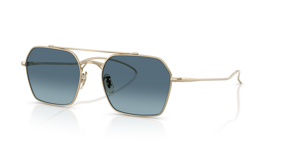 Oliver Peoples TK-15 con montura Oro y lentes Azul - El 1