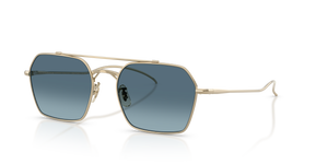 Oliver Peoples TK-15 con montura Oro y lentes Azul - El 1