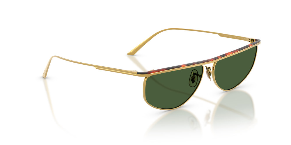 Sie Oliver Peoples 1986C mit Gold/Dunkles Mahagoni Gestell und Grün Gläsern - Bild 3