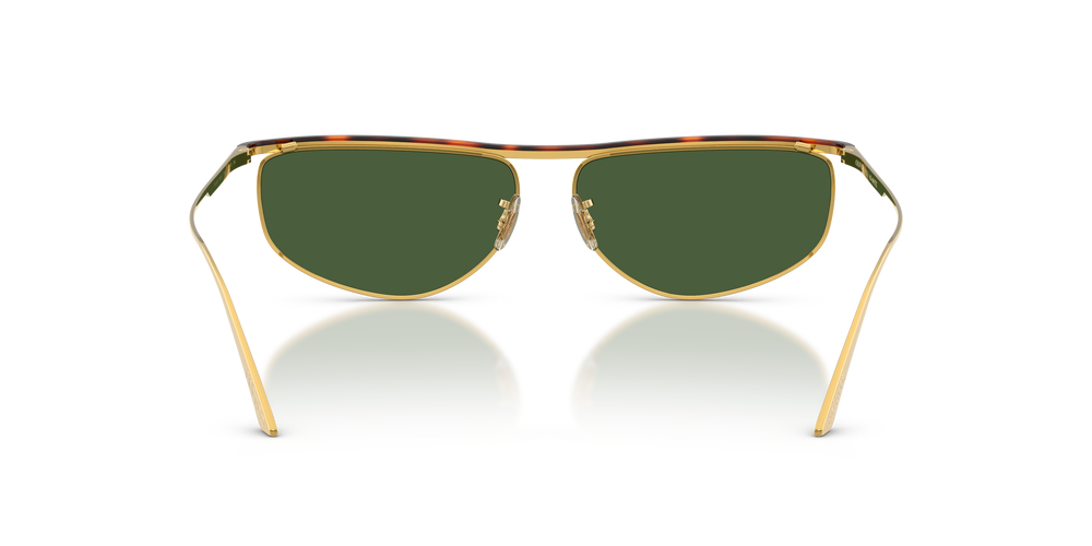 Sie Oliver Peoples 1986C mit Gold/Dunkles Mahagoni Gestell und Grün Gläsern - Bild 5