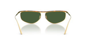 Sie Oliver Peoples 1986C mit Gold/Dunkles Mahagoni Gestell und Grün Gläsern - Bild 5