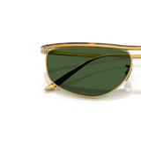 Oliver Peoples 1986C with Gold/Dark Mahogany frame and Green lenses - Variant