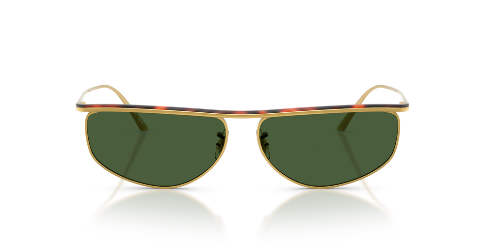 Sie Oliver Peoples 1986C mit Gold/Dunkles Mahagoni Gestell und Grün Gläsern - Bild 2