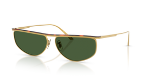 Oliver Peoples 1986C avec une monture Or/acajou foncé et des verres Vert - image 1