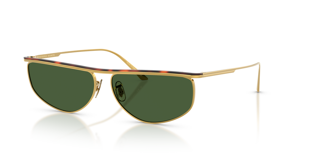 Sie Oliver Peoples 1986C mit Gold/Dunkles Mahagoni Gestell und Grün Gläsern - Das Bild 2