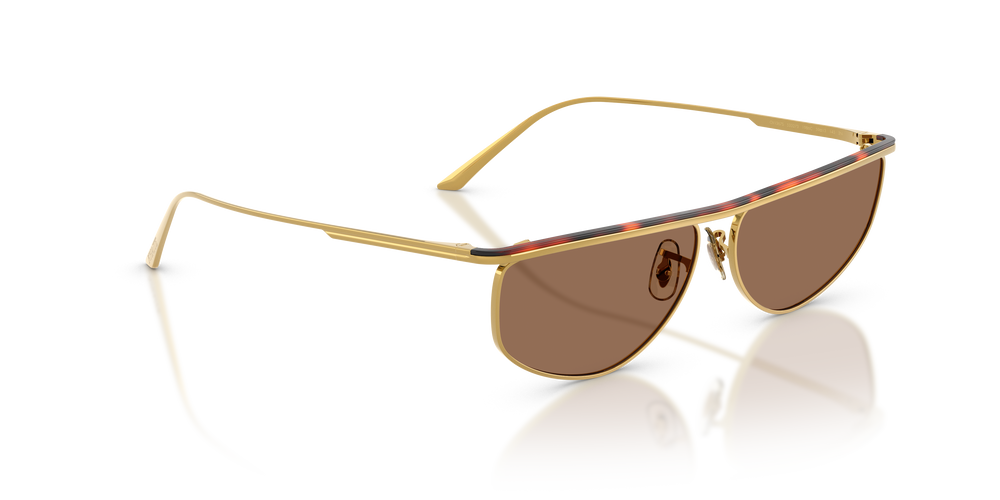 Sie Oliver Peoples 1986C mit Gold/Dunkles Mahagoni Gestell und Braun Gläsern - Das Bild 3