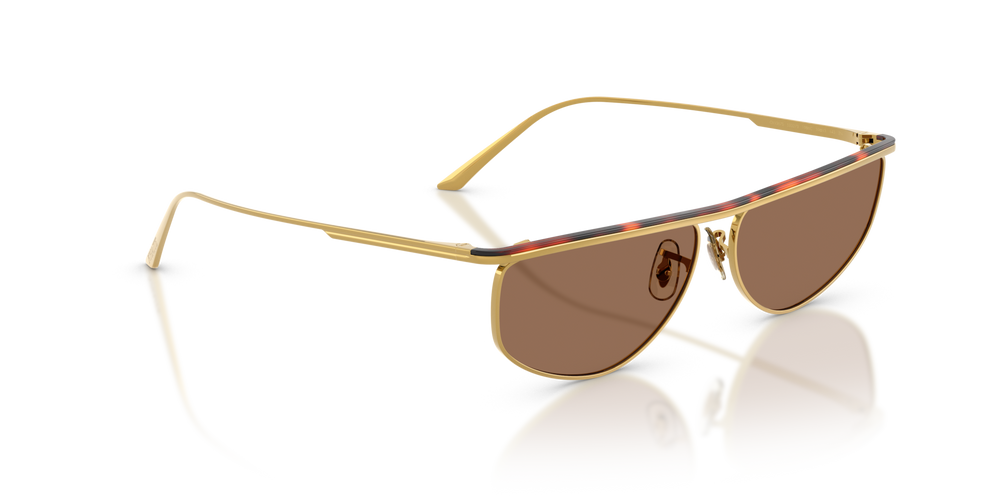 Oliver Peoples 1986C avec une monture Or/acajou foncé et des verres Brun - image 3