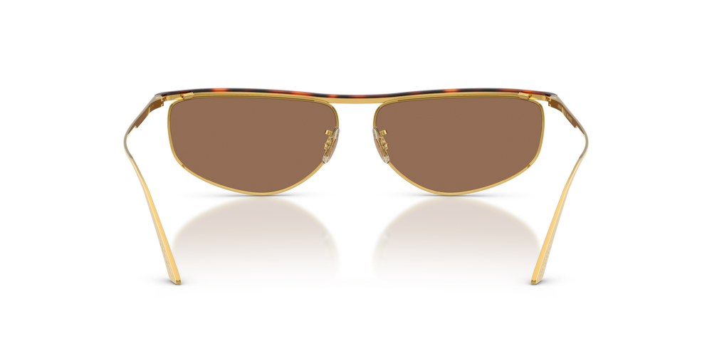 Oliver Peoples 1986C avec une monture Or/acajou foncé et des verres Brun - image 5