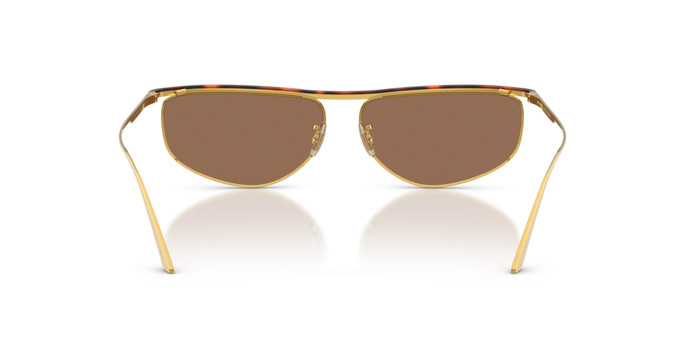 Oliver Peoples 1986C avec une monture Or/acajou foncé et des verres Brun - image 5