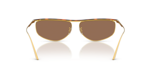 Oliver Peoples 1986C avec une monture Or/acajou foncé et des verres Brun - image 5