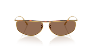 Oliver Peoples 1986C avec une monture Or/acajou foncé et des verres Brun - image 2