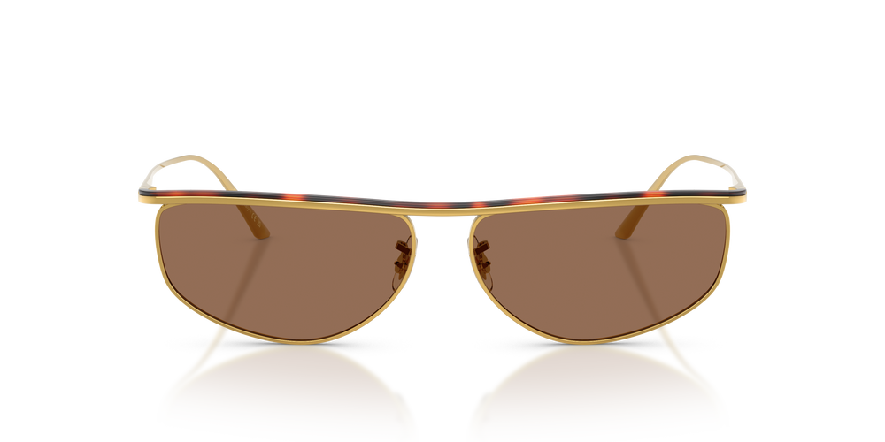 Sie Oliver Peoples 1986C mit Gold/Dunkles Mahagoni Gestell und Braun Gläsern - Das Bild 2