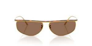 Sie Oliver Peoples 1986C mit Gold/Dunkles Mahagoni Gestell und Braun Gläsern - Das Bild 2