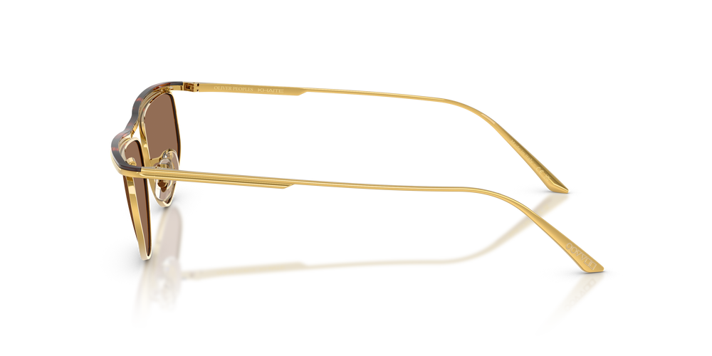 Sie Oliver Peoples 1986C mit Gold/Dunkles Mahagoni Gestell und Braun Gläsern - Das Bild 4