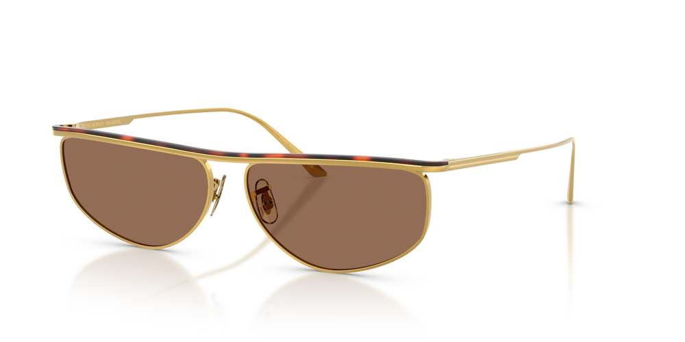 Oliver Peoples 1986C avec une monture Or/acajou foncé et des verres Brun - image 2