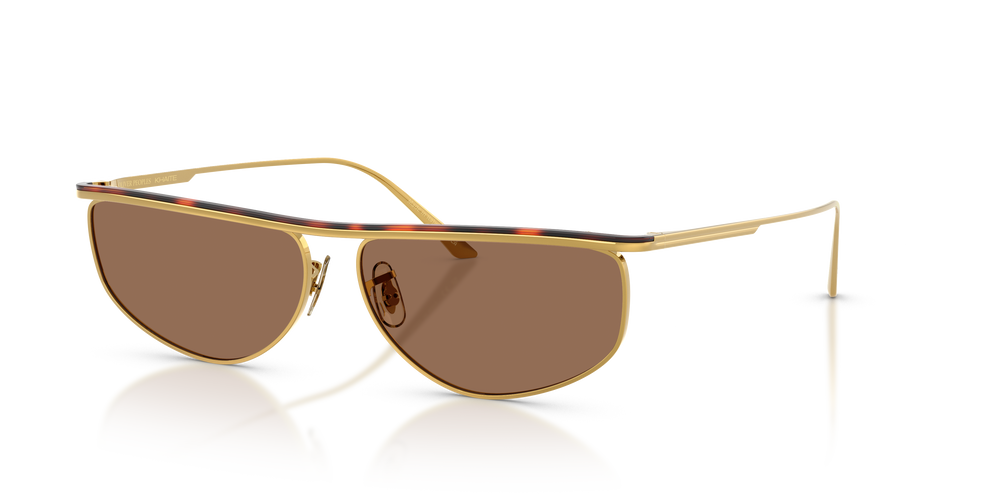 Sie Oliver Peoples 1986C mit Gold/Dunkles Mahagoni Gestell und Braun Gläsern - Das Bild 1