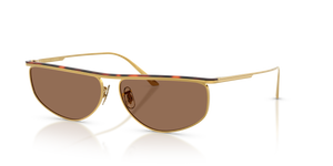 Sie Oliver Peoples 1986C mit Gold/Dunkles Mahagoni Gestell und Braun Gläsern - Das Bild 1