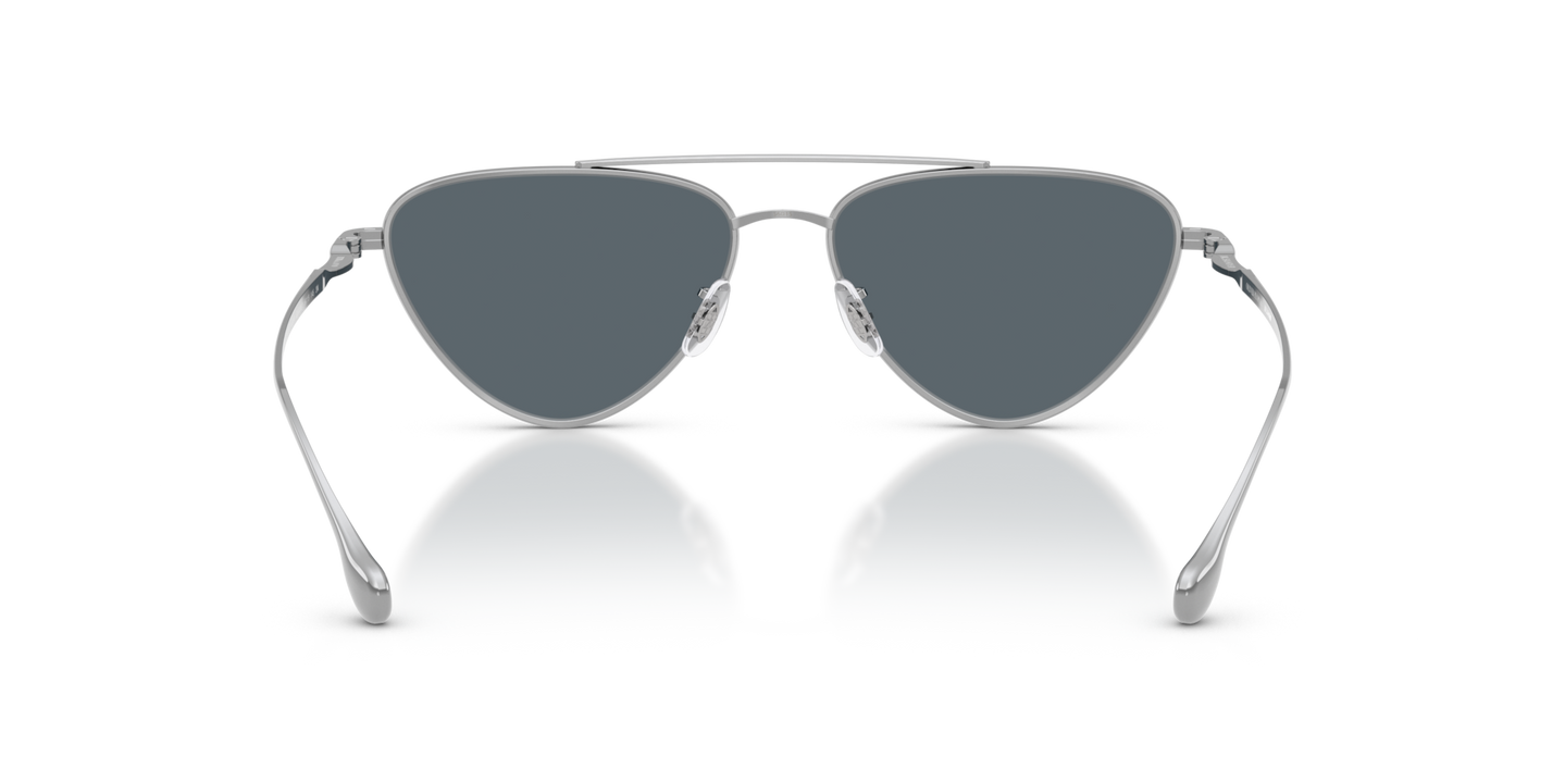 Oliver Peoples Edition 1 with Silver frame and Blue lenses - Image Nosepads