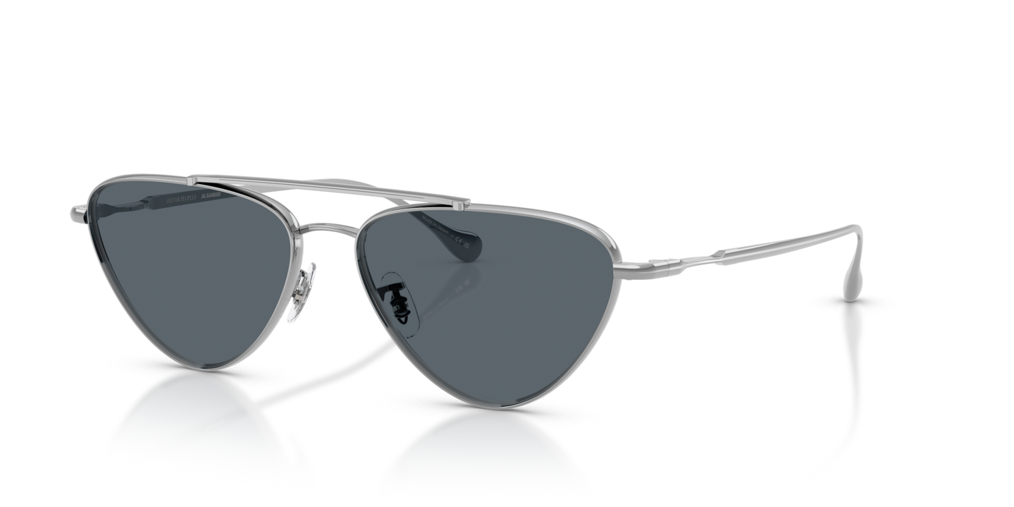Oliver Peoples Edition 1 with Silver frame and Blue lenses - Image Eyewire