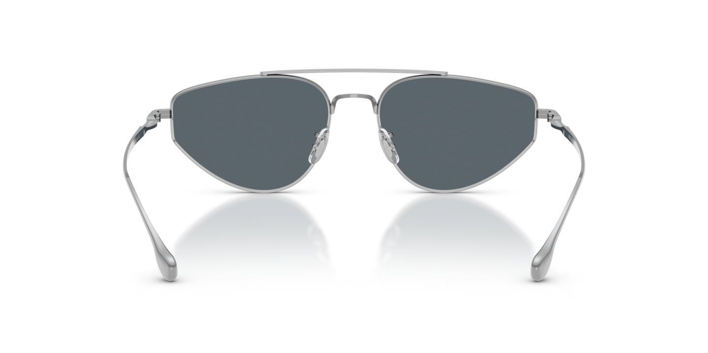 Oliver Peoples Edition 5 with Silver frame and Blue lenses - Image Nosepads