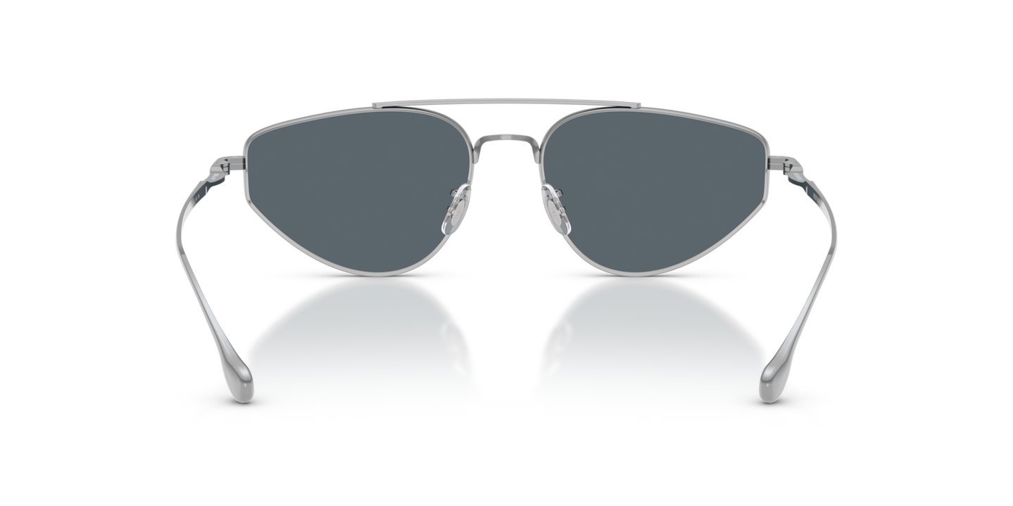Oliver Peoples Edition 5 with Silver frame and Blue lenses - Image Nosepads
