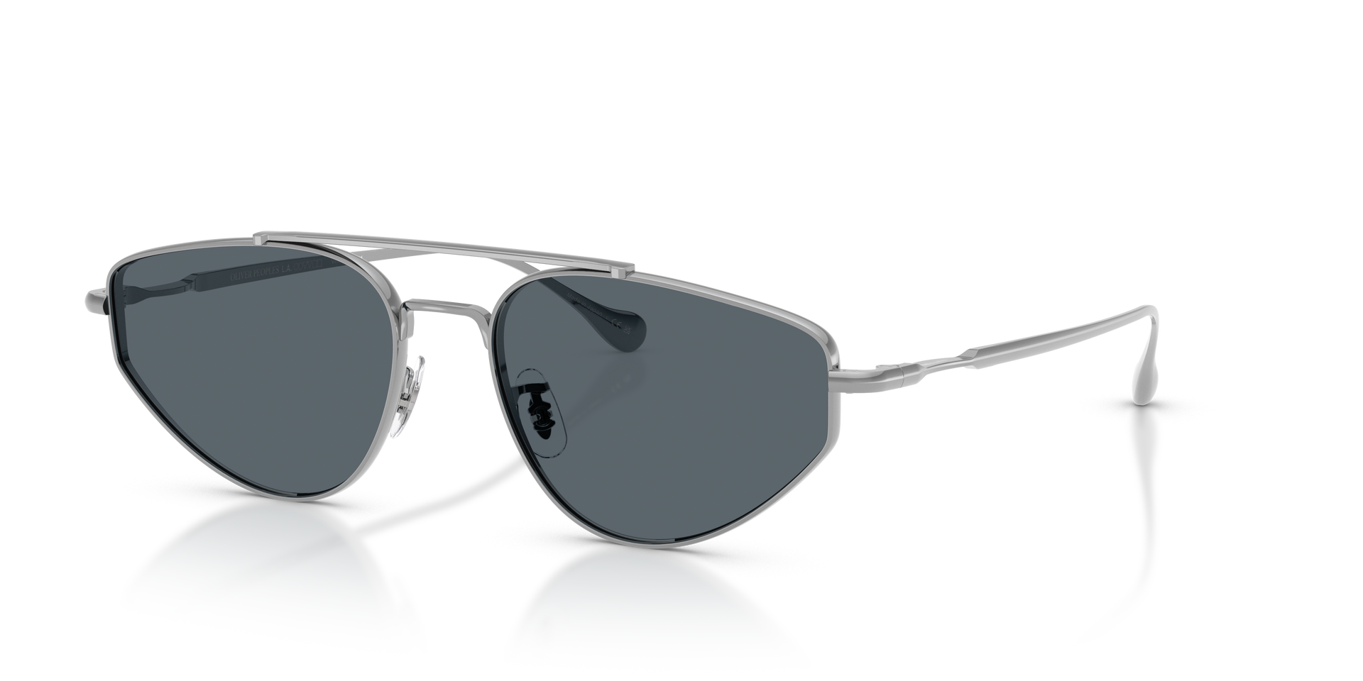 Oliver Peoples Edition 5 with Silver frame and Blue lenses