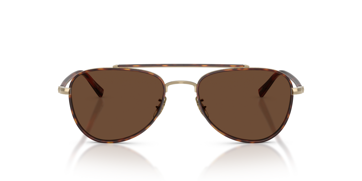 Oliver Peoples Sacoye con montura Caoba oscuro/dorado y lentes Marrón - Imagen Material