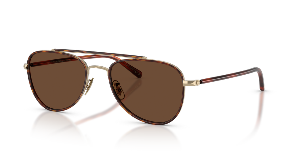 Sie Oliver Peoples Sacoye mit Gold/Dunkles Mahagoni Gestell und Braun Gläsern - Das Bild 4
