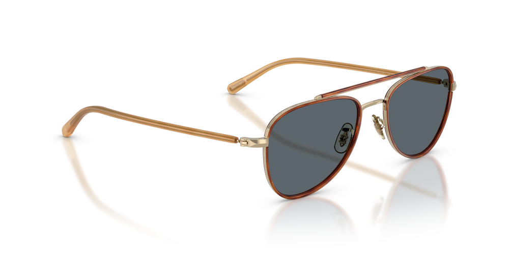 Sie Oliver Peoples Sacoye mit Gold/Bernstein Gestell und Blau Gläsern - Das Bild 3