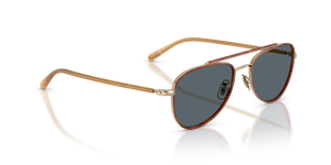 Sie Oliver Peoples Sacoye mit Gold/Bernstein Gestell und Blau Gläsern - Das Bild 3