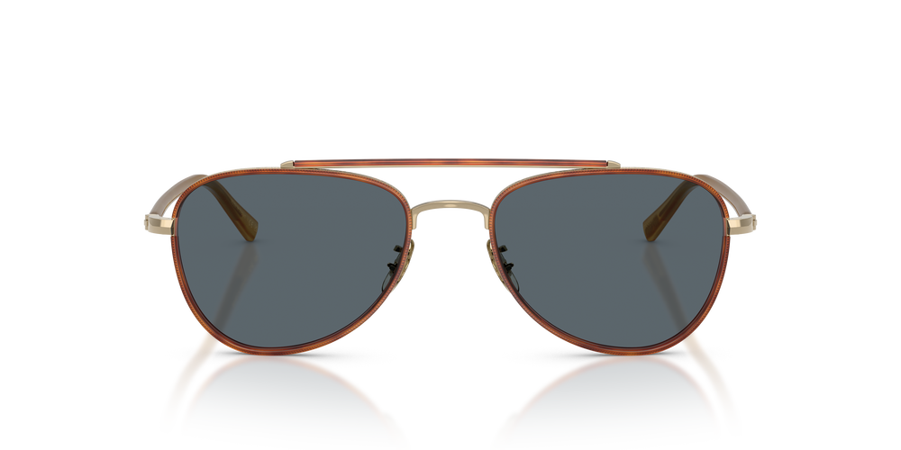 Sie Oliver Peoples Sacoye mit Gold/Bernstein Gestell und Blau Gläsern - Das Bild 2