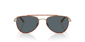 Sie Oliver Peoples Sacoye mit Gold/Bernstein Gestell und Blau Gläsern - Das Bild 2