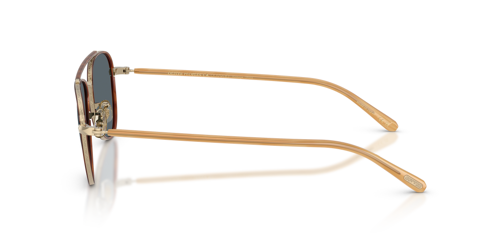 Sie Oliver Peoples Sacoye mit Gold/Bernstein Gestell und Blau Gläsern - Das Bild 4