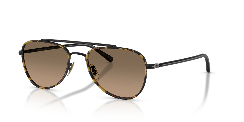 Sie Oliver Peoples Sacoye mit Mattschwarz/DTB Gestell und Braun Gläsern - Das Bild 2