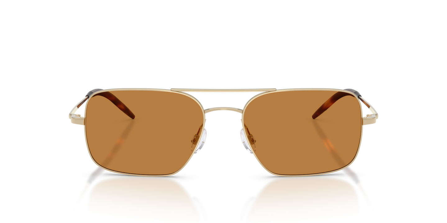 Sie Oliver Peoples Victory II mit Gold Gestell und Braun Gläsern - Bild Gläser