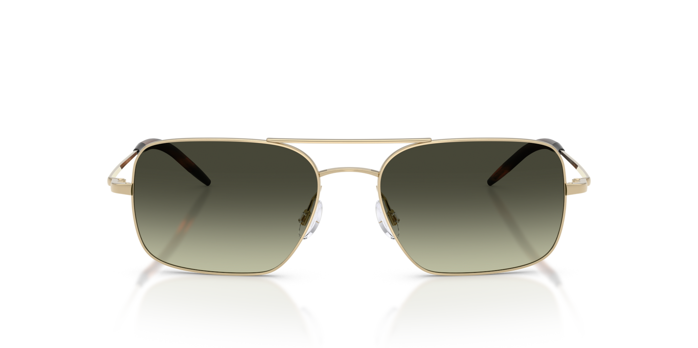 Sie Oliver Peoples Victory II mit Gold Gestell und Grün Gläsern - Bild Gläser