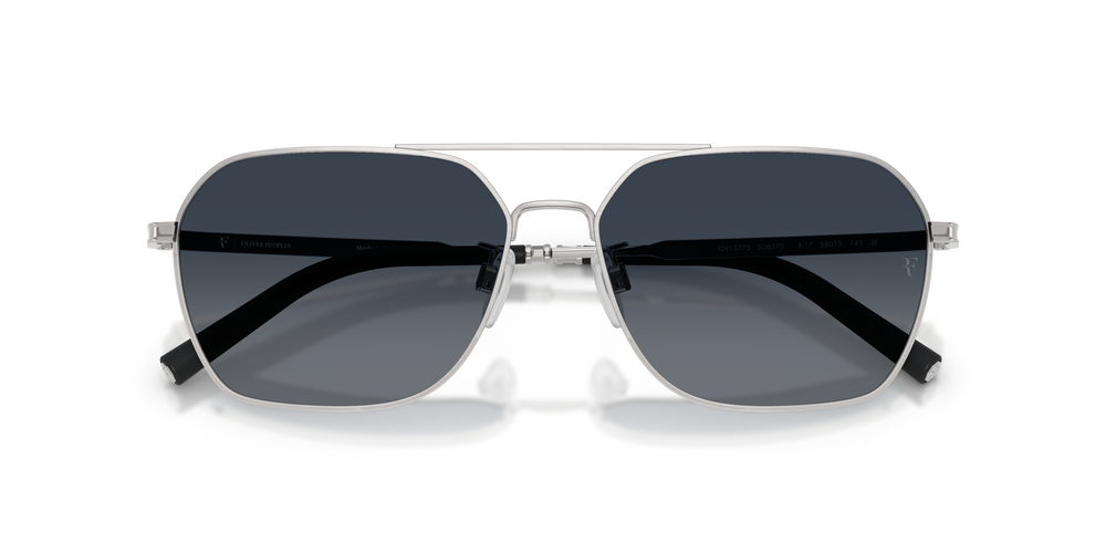 Oliver Peoples R-17 con montatura Argento Spazzolato e lenti  Blue - L'immagine 6