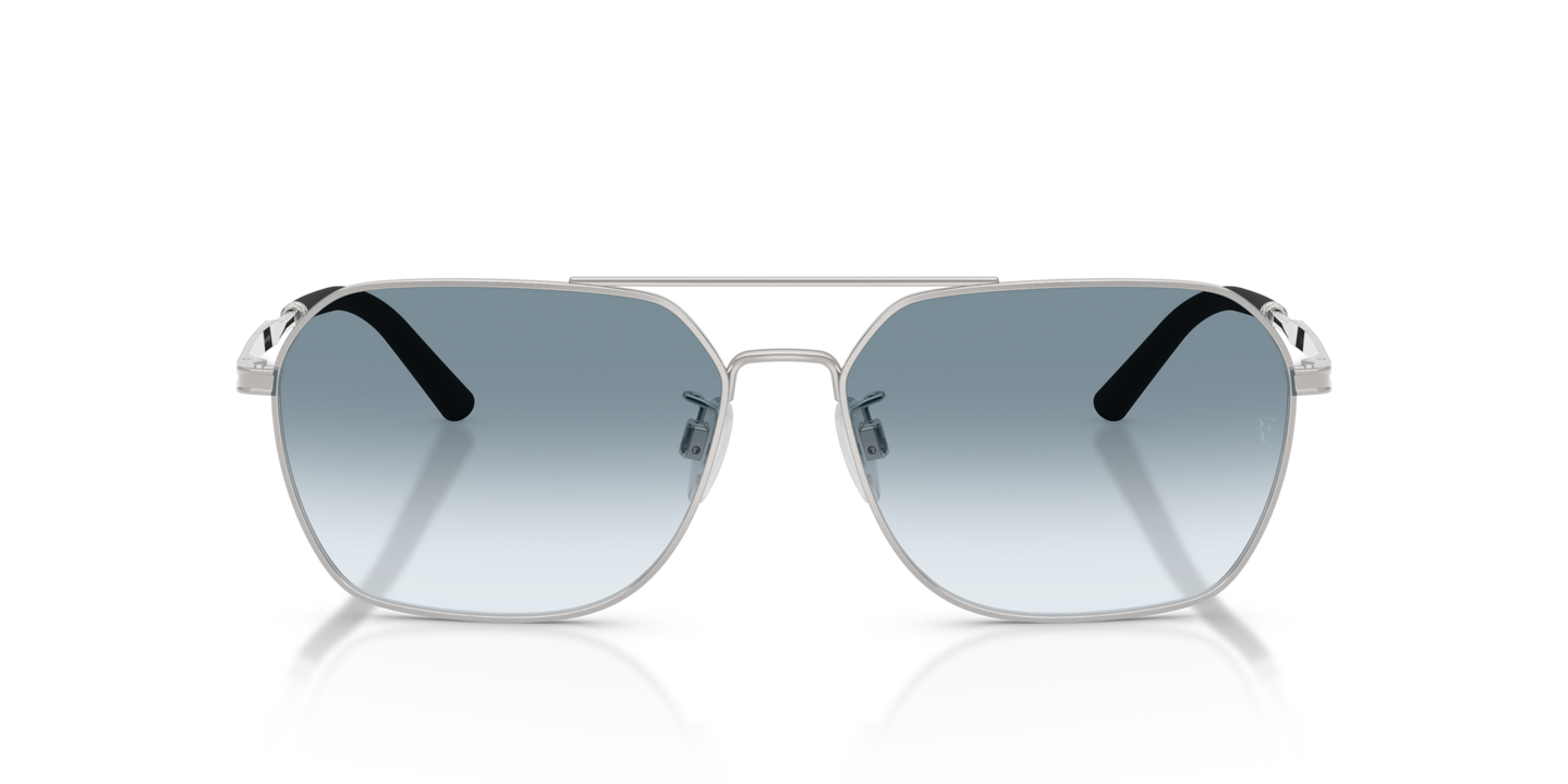 Oliver Peoples R-17 con montatura Argento Spazzolato e lenti  Blue - Immagine Lenti