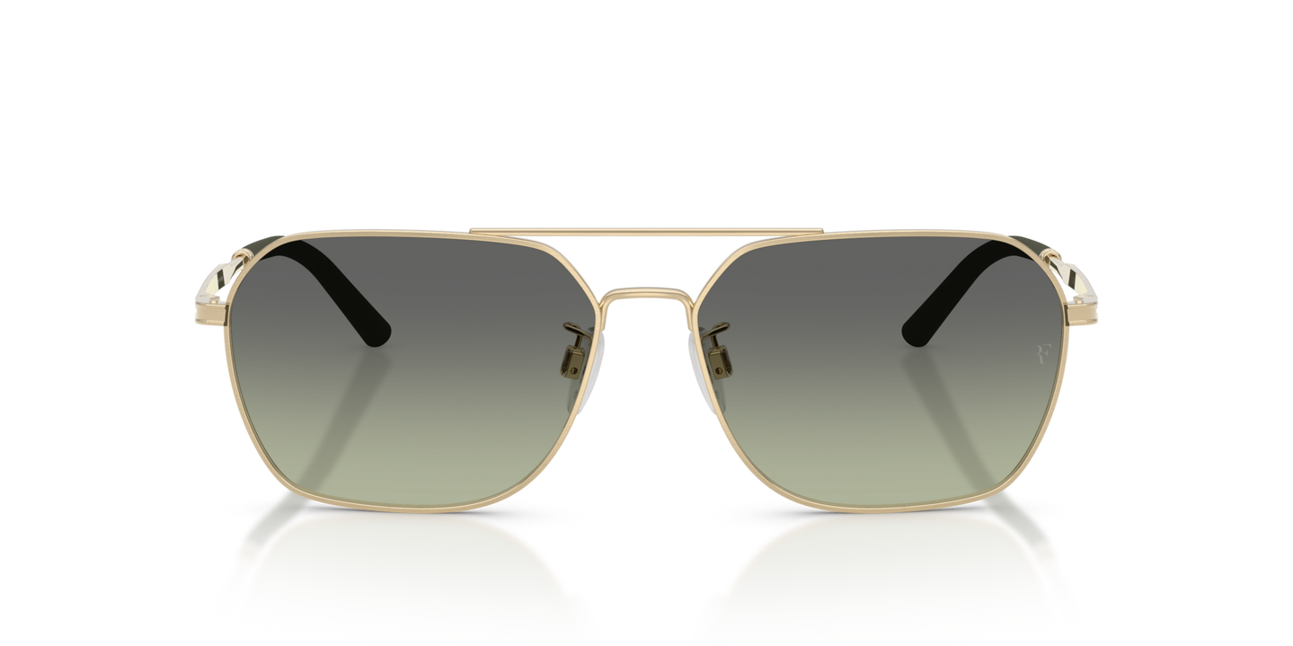 Oliver Peoples R-17 with Brushed Gold frame and Green lenses - Image Performance Lenses