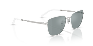 Oliver Peoples R-18 con montatura Bianco/Argento e lenti  Grigio - L'immagine 3
