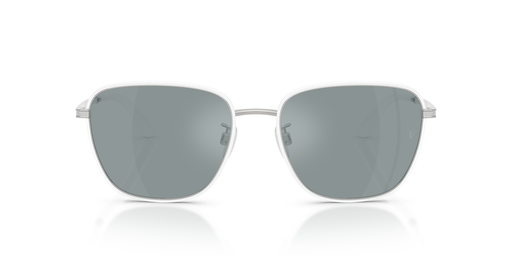 Oliver Peoples R-18 con montatura Bianco/Argento e lenti  Grigio - L'immagine 2