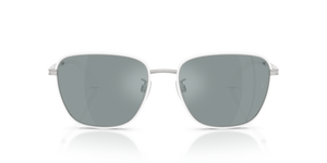 Oliver Peoples R-18 con montatura Bianco/Argento e lenti  Grigio - L'immagine 2