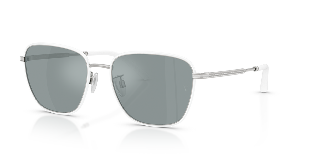 Oliver Peoples R-18 con montatura Bianco/Argento e lenti  Grigio - L'immagine 1