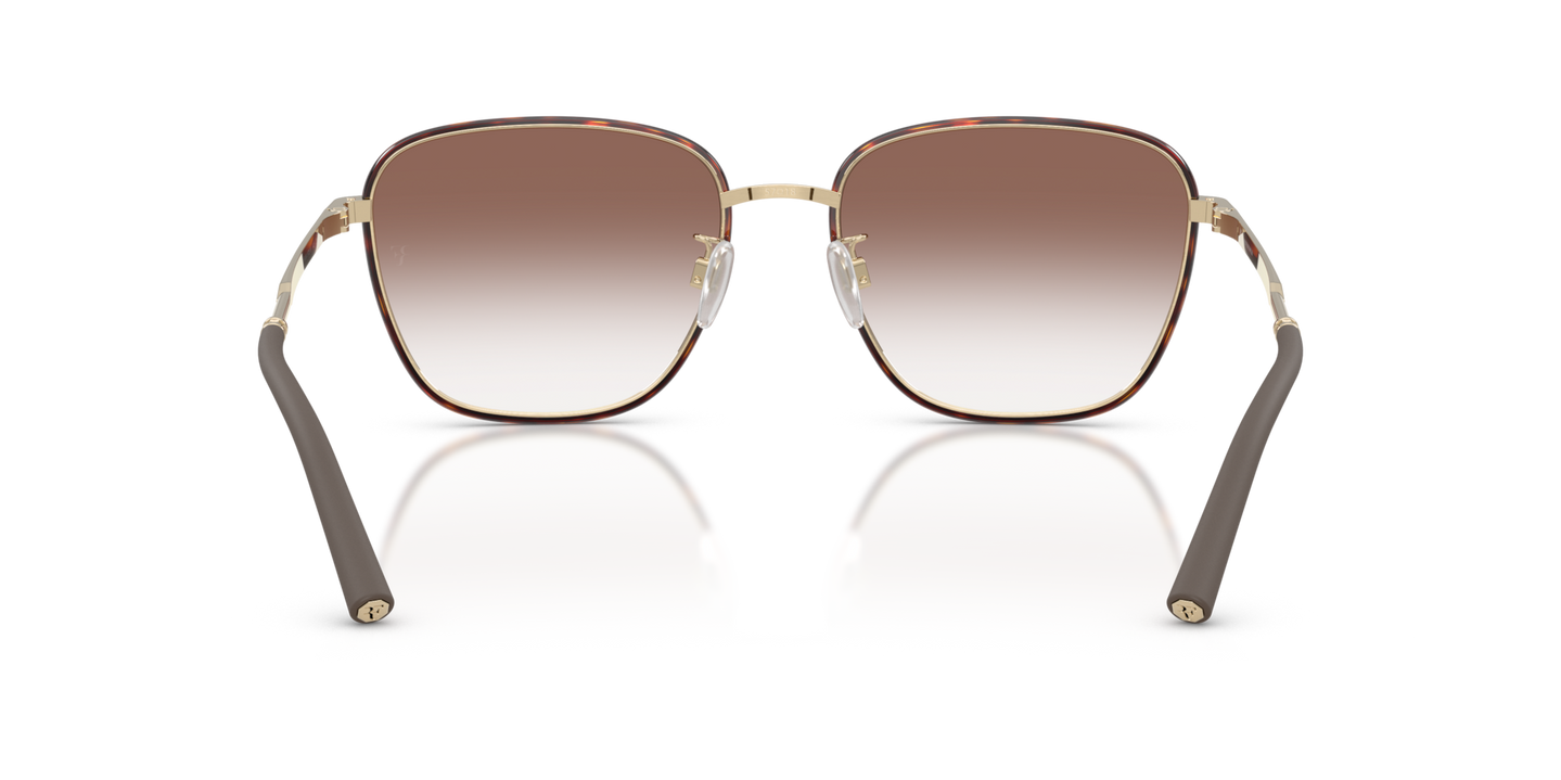 Oliver Peoples R-18 con montura Dorado satinado / Caoba oscuro y lentes Marrón - Imagen Plaquetas nasales