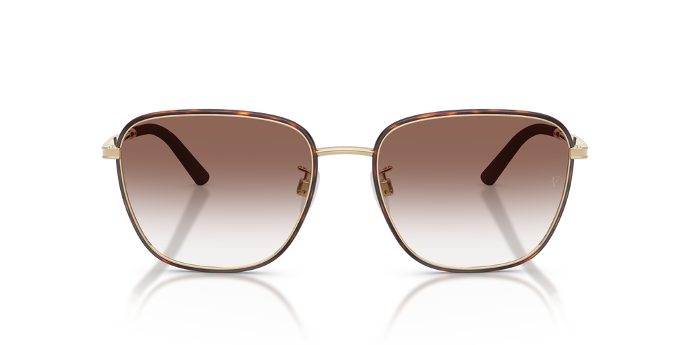 Oliver Peoples R-18 with ブラッシュゴールド/ダークマホガニー frame and ブラウン lenses - 画像2