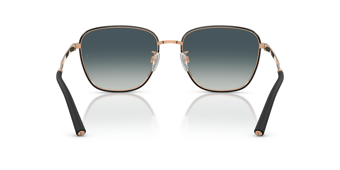 Oliver Peoples R-18 with Black/Rose Gold frame and Grey lenses - Image Nosepads
