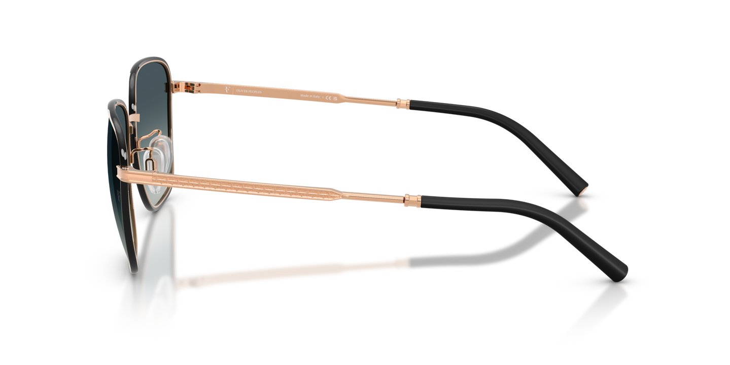 Oliver Peoples R-18 with Black/Rose Gold frame and Grey lenses - Image Filigree