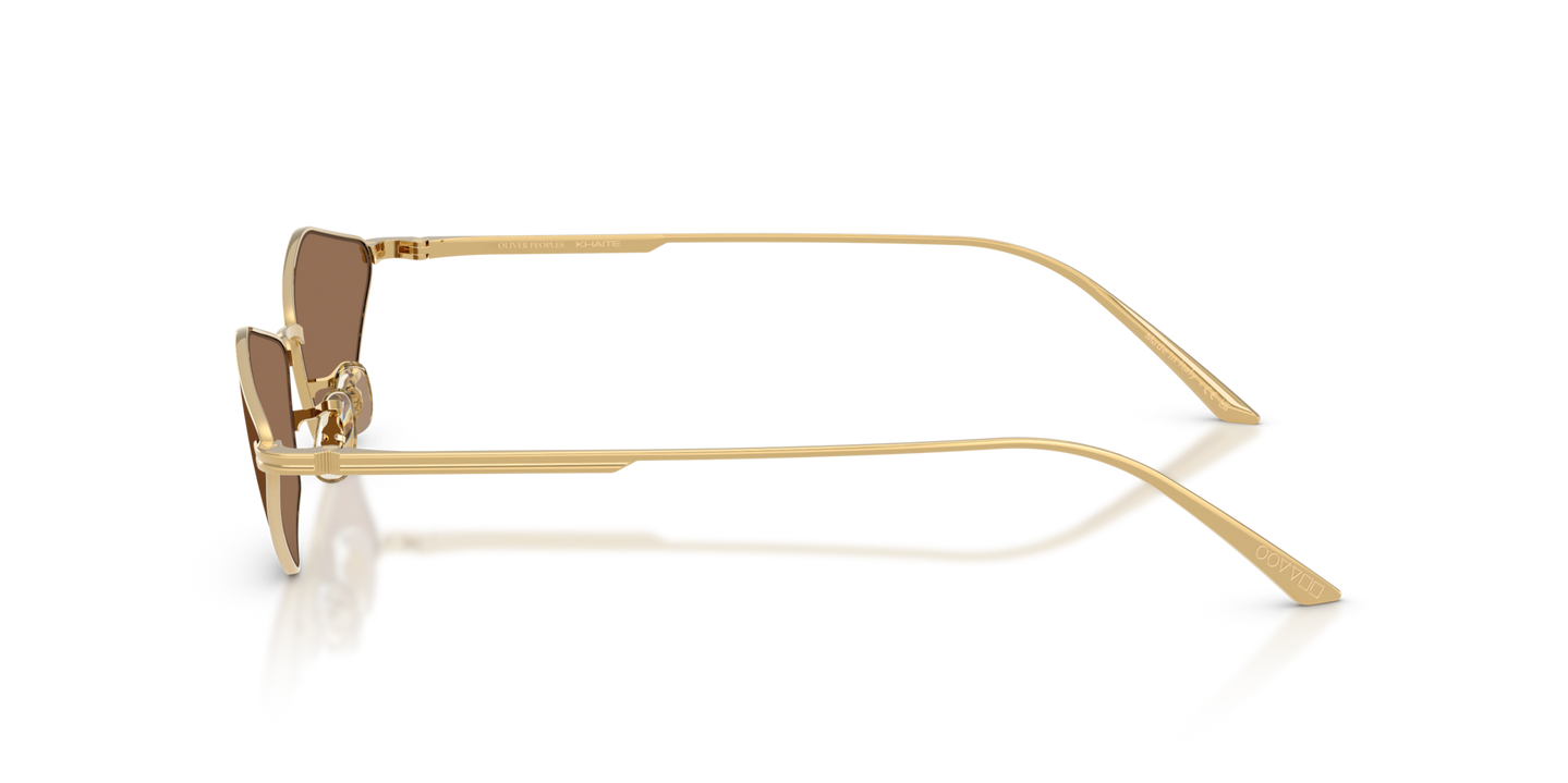 Sie Oliver Peoples 2001C mit Gold Gestell und Braun Gläsern - Bild Khaite Bügel